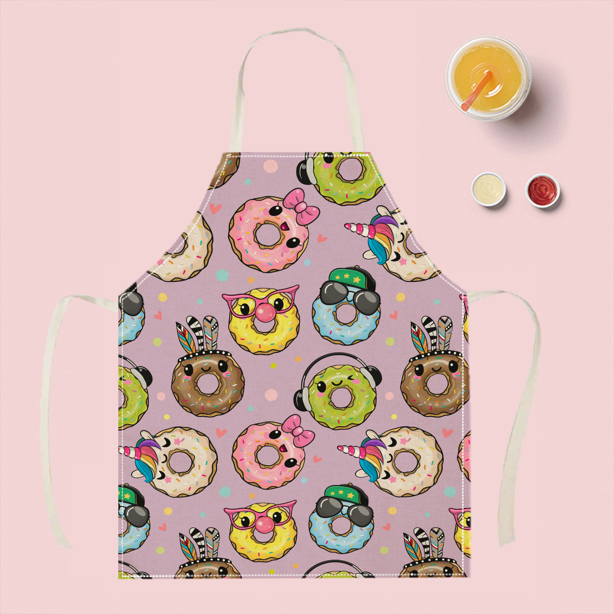 Kitchen Baking Area Ideas - 1pc Cute Cartoon Donut Apron Funny