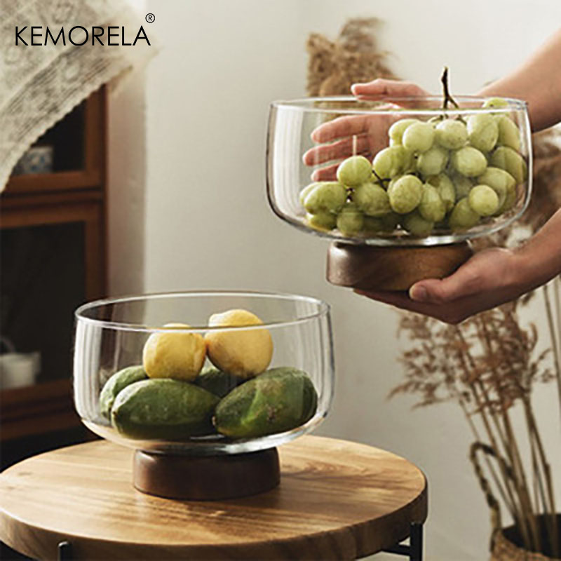 Cake Board Round - European Transparent Glass Wooden Base Fruit