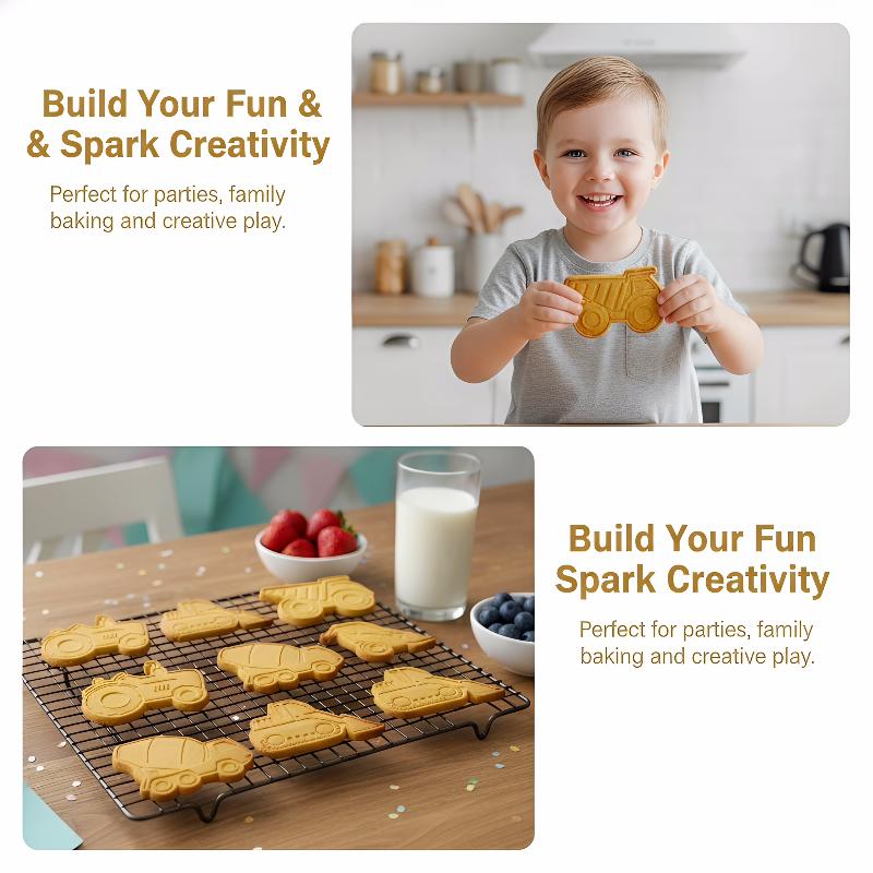 Kitchen Kids Baking Set - 3D Vehicle Cookie Cutter 4pcs Set