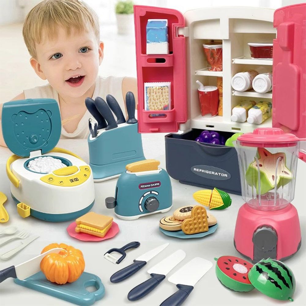 Kitchen Kids Baking Set - Funny Multicolor Cooking Playset Plastic Microwave