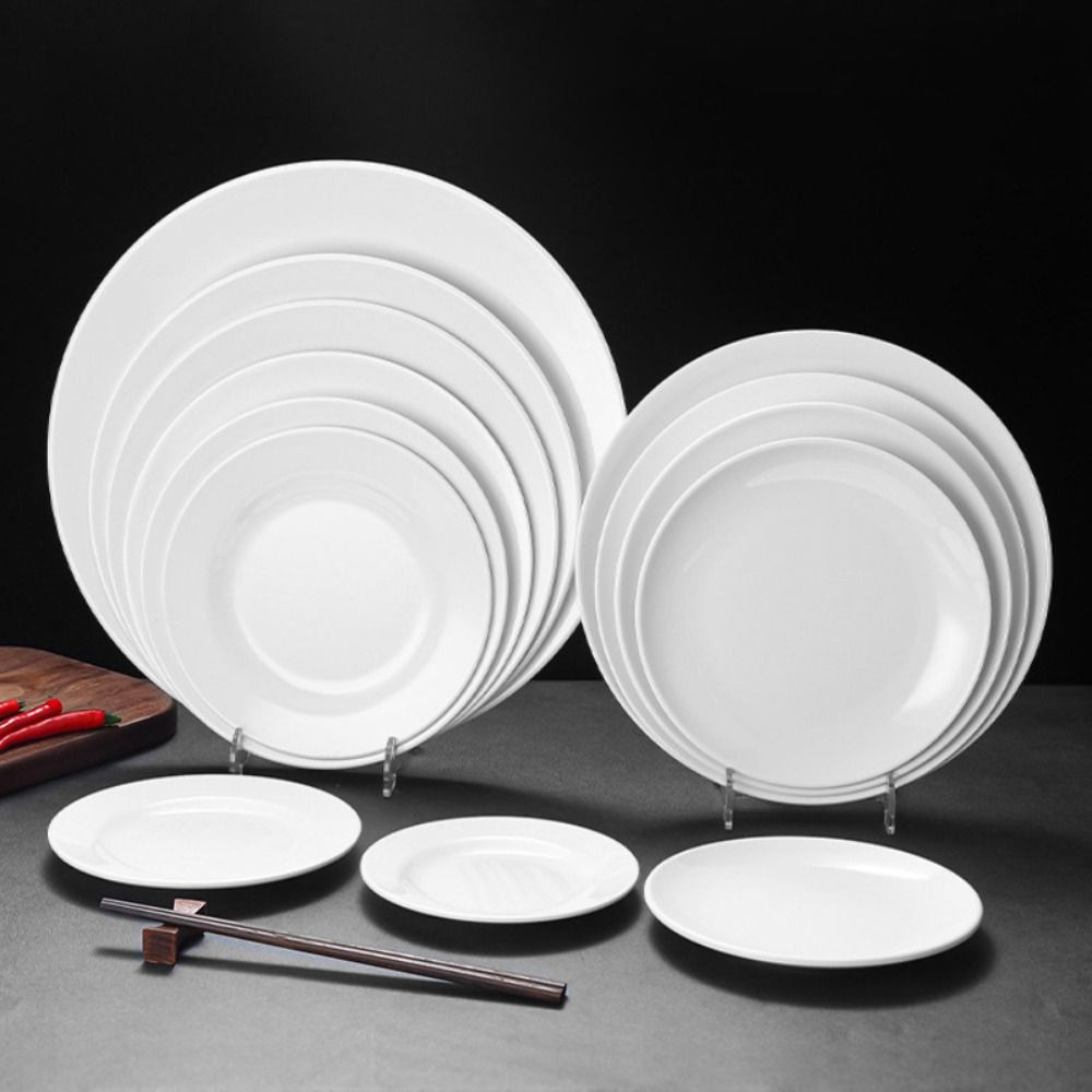 Cake Board Round - Household Round Melamine White Dish Fall-resistant
