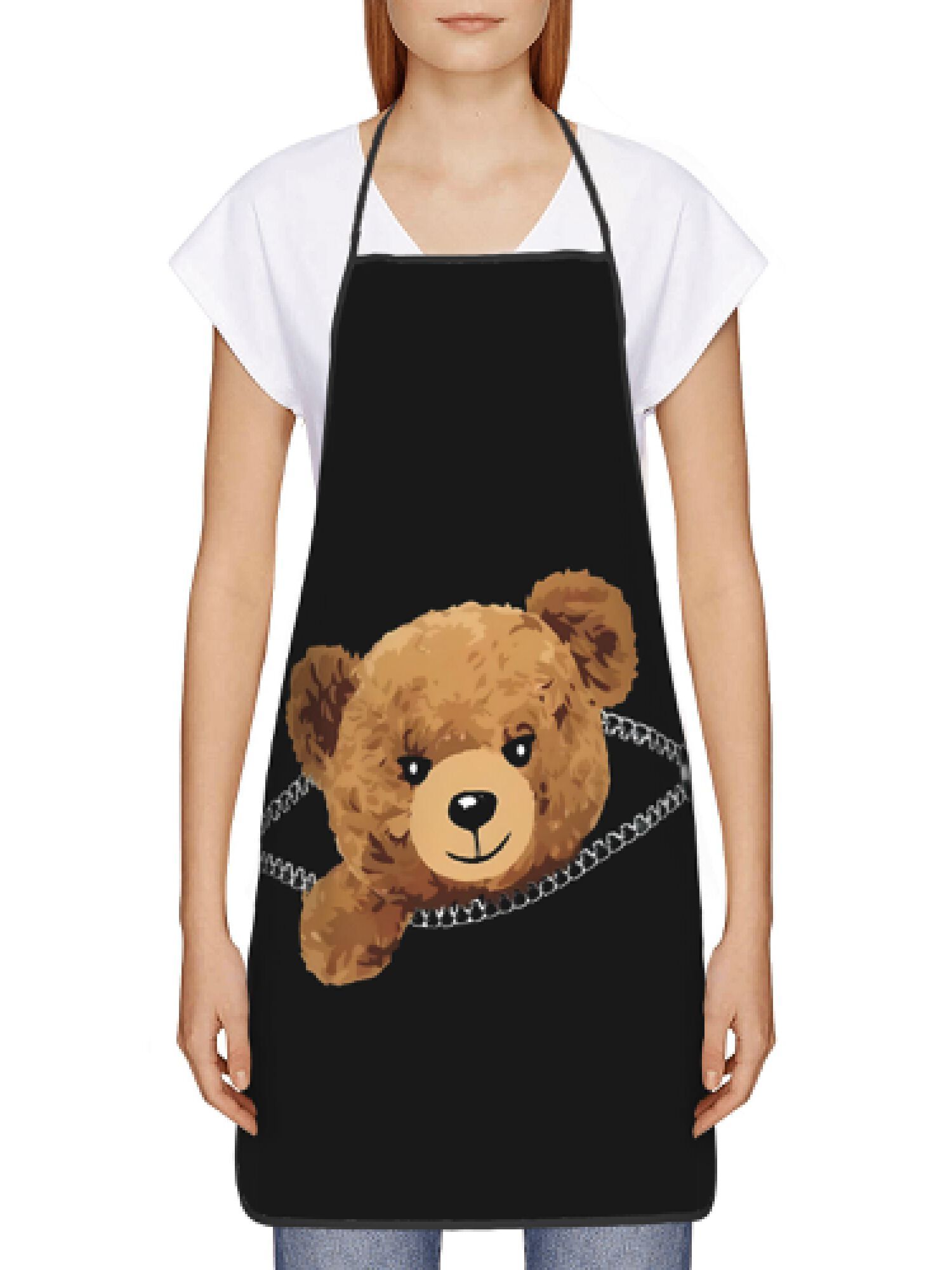 1pc Zipper Bear Apron Cute Ted - Kitchen Baking Background 评论和价格