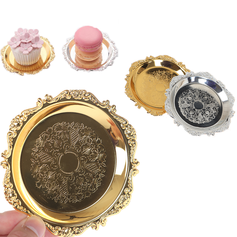 Silver Golden Iron Tray Glossy - Cake Board Round 评论和价格