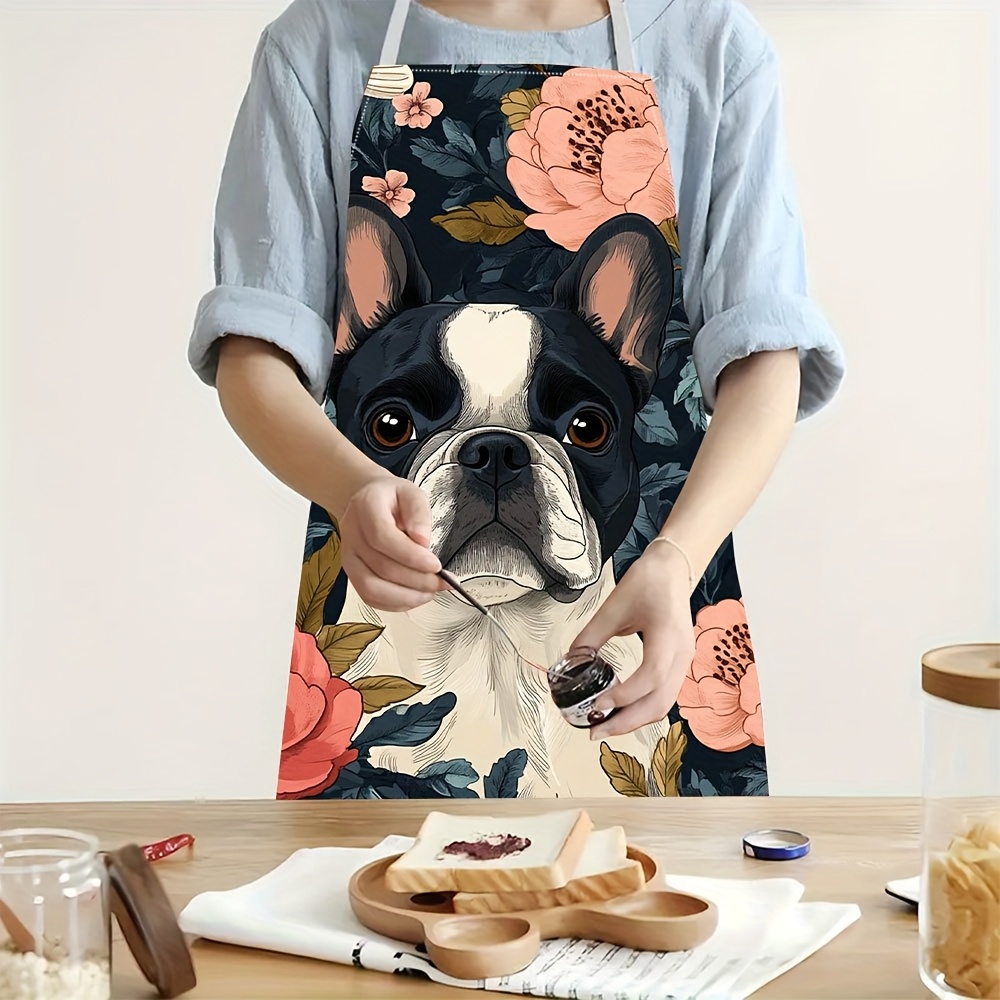 French Bulldog Floral Apron -  - Kitchen Baking Area Ideas 评论和价格