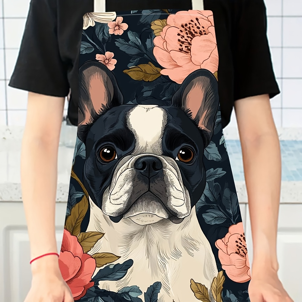 French Bulldog Floral Apron -  - Kitchen Baking Area Ideas 评论和价格