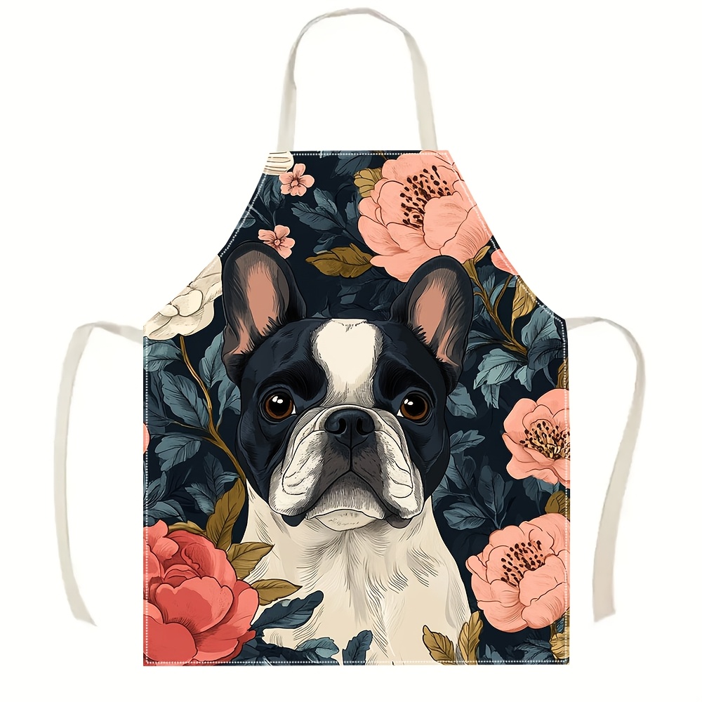 French Bulldog Floral Apron -  - Kitchen Baking Area Ideas 评论和价格