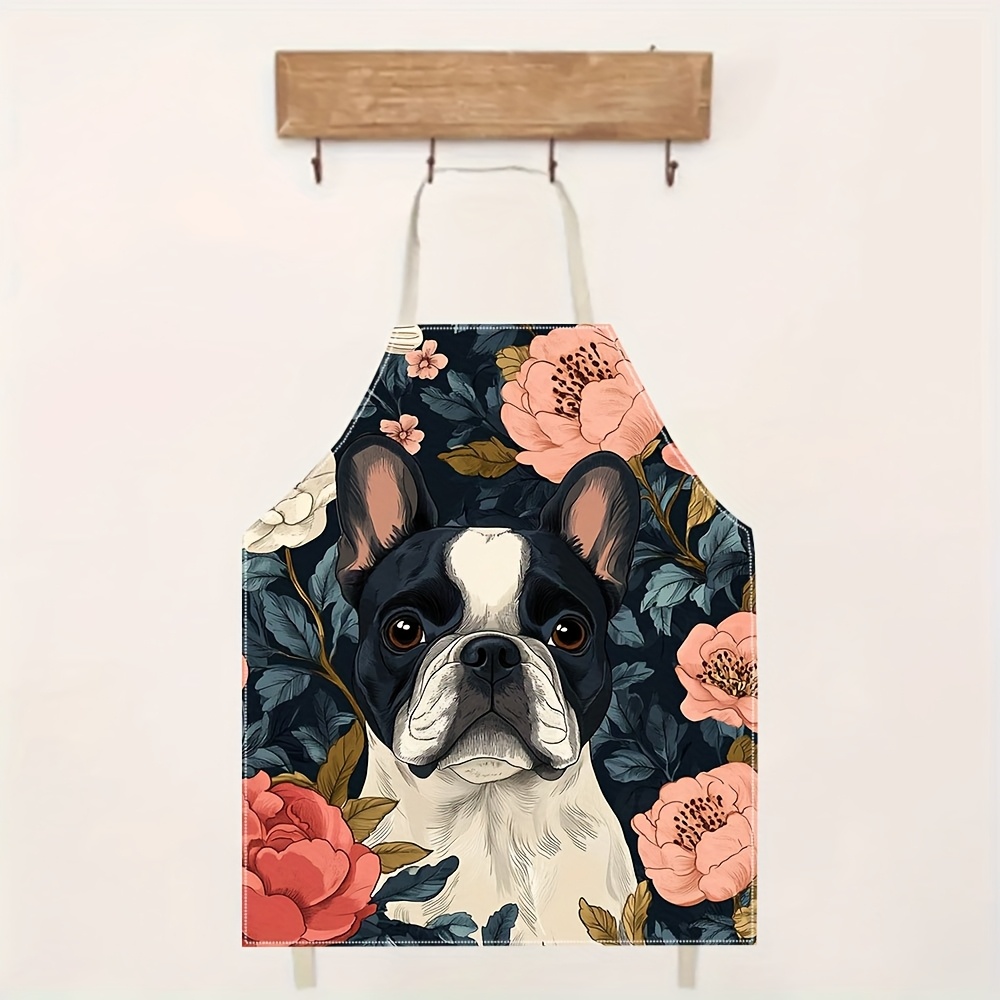 French Bulldog Floral Apron -  - Kitchen Baking Area Ideas 评论和价格