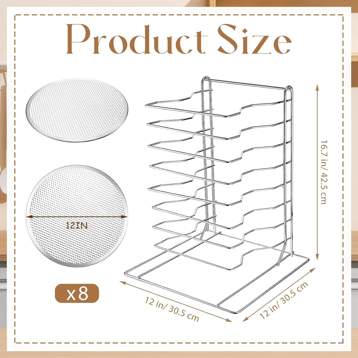Pizza Rack 8 Tiered Stand With - Kitchen Baking Products 评论和价格