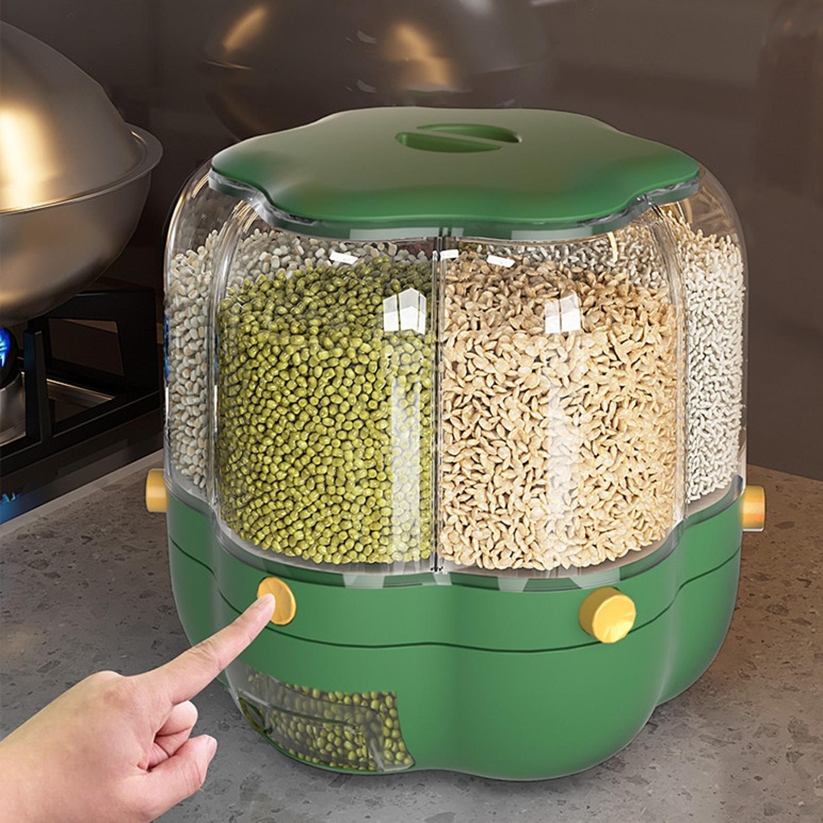 Rotating Cereal Dispenser Rice - Kitchen Baking Organization 评论和价格