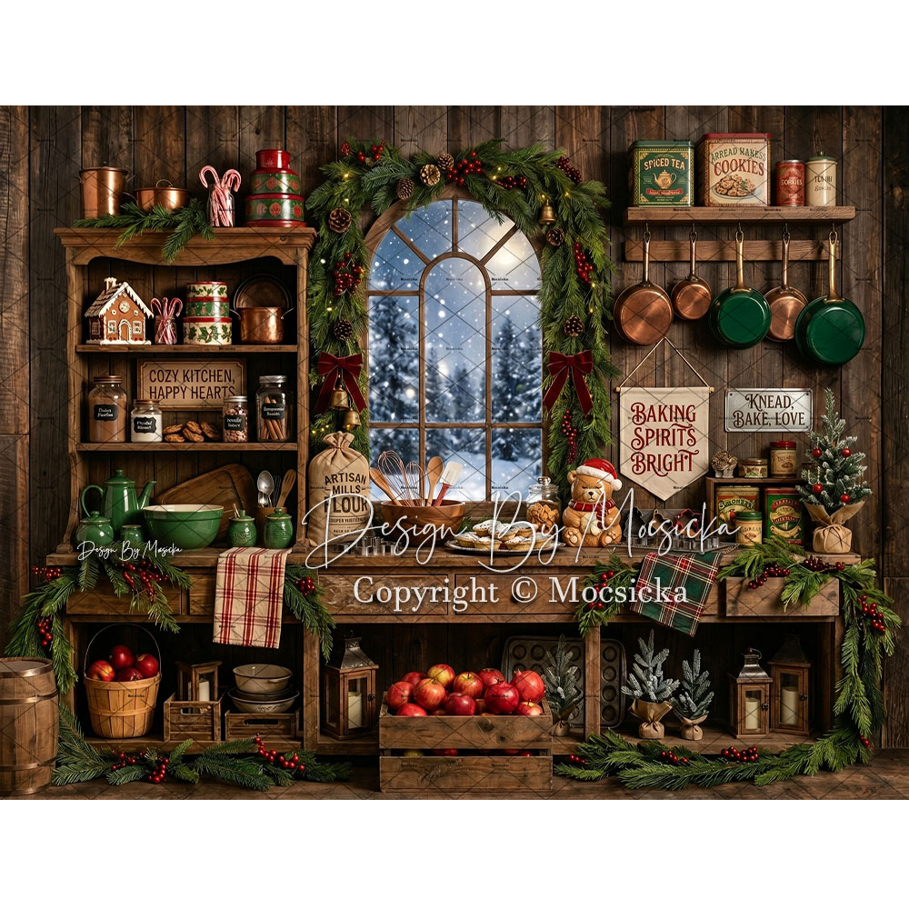 Mocsicka Christmas Rustic Kitc - Kitchen Baking Background 评论和价格