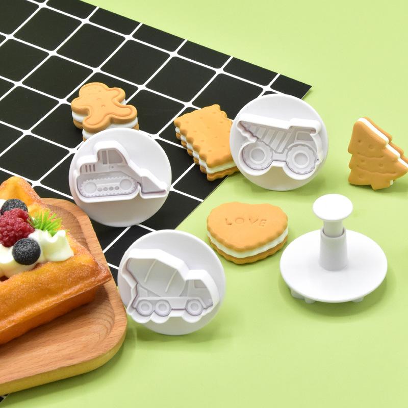 3D Vehicle Cookie Cutter 4pcs  - Kitchen Kids Baking Set 评论和价格