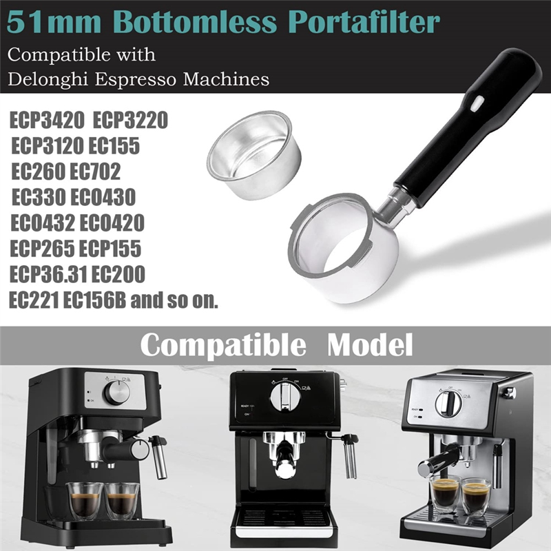 AA86 51Mm Bottomless Portafilt - Delonghi Espresso Ecp3420 评论和价格