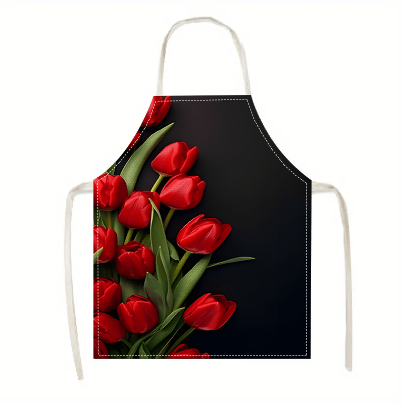 1pc Red Tulip Flower Black Bac - Kitchen Baking Background 评论和价格