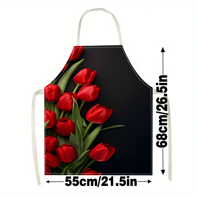 1pc Red Tulip Flower Black Bac - Kitchen Baking Background 评论和价格
