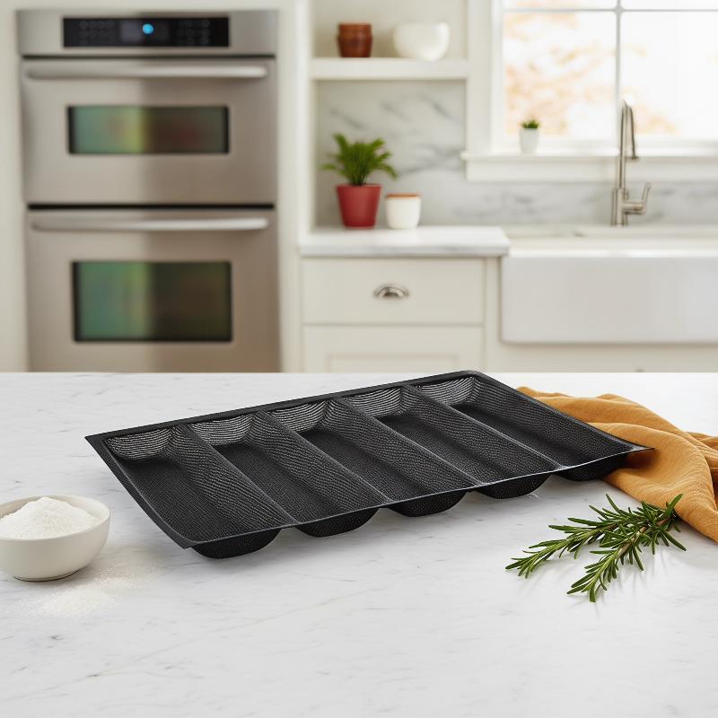 5 Cavity Hoagie Rolls Pan Nons - Kitchen Essentials Baking Tray 评论和价格