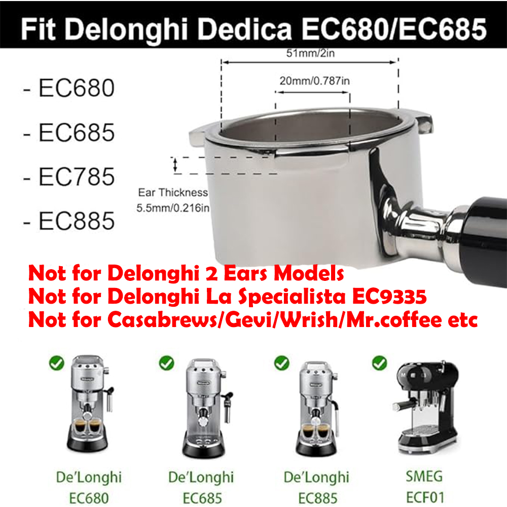 Double Spout 51mm Coffee Porta - Delonghi Espresso Magnifica 评论和价格
