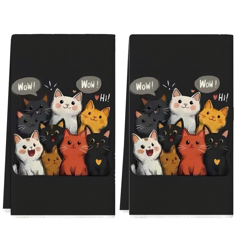2Pcs, Black Background Cat-The - Kitchen Baking Background 评论和价格