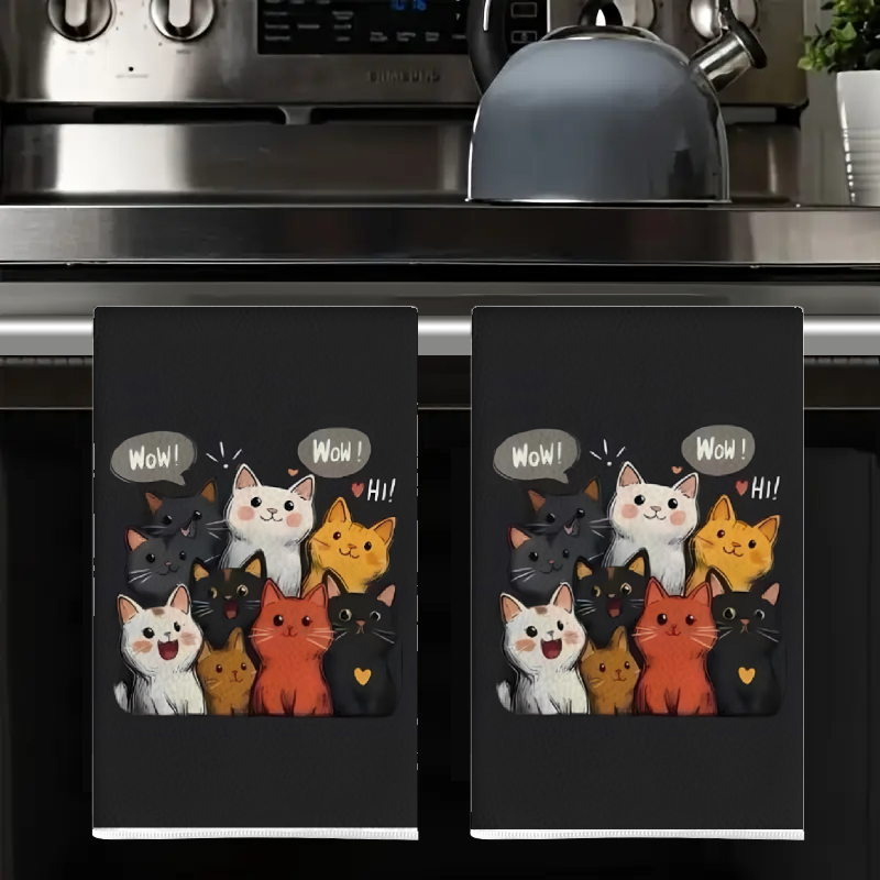 2Pcs, Black Background Cat-The - Kitchen Baking Background 评论和价格