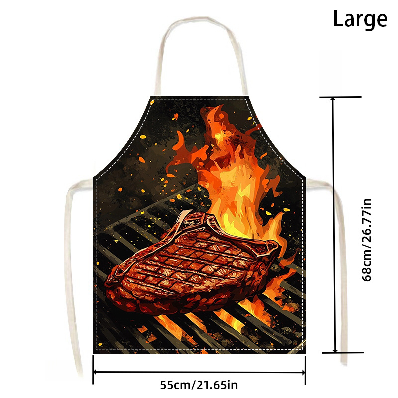 1pc BBQ Steak Apron with Flame - Kitchen Baking Area Ideas 评论和价格