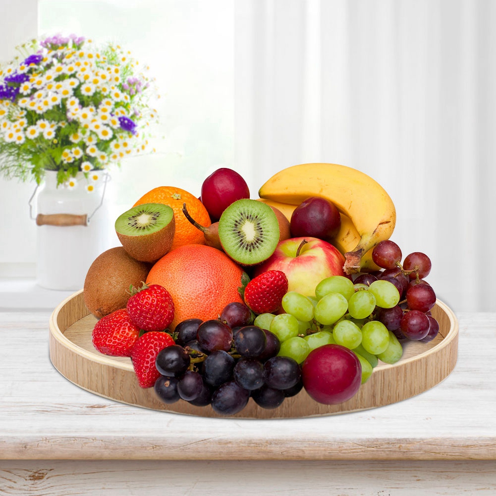 Wooden Serving Tray Tea Plate  - Cake Board Round 评论和价格