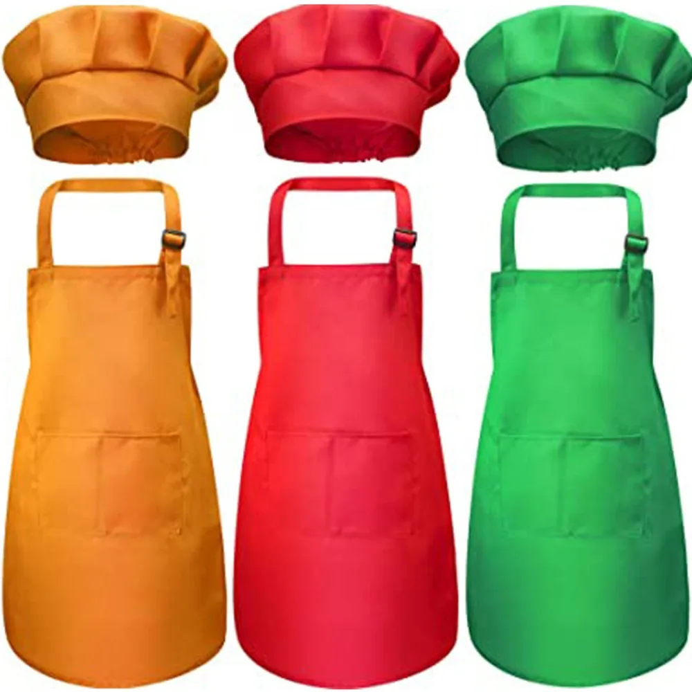 Children Chef Apron Front Pock - Kitchen Kids Baking Set 评论和价格