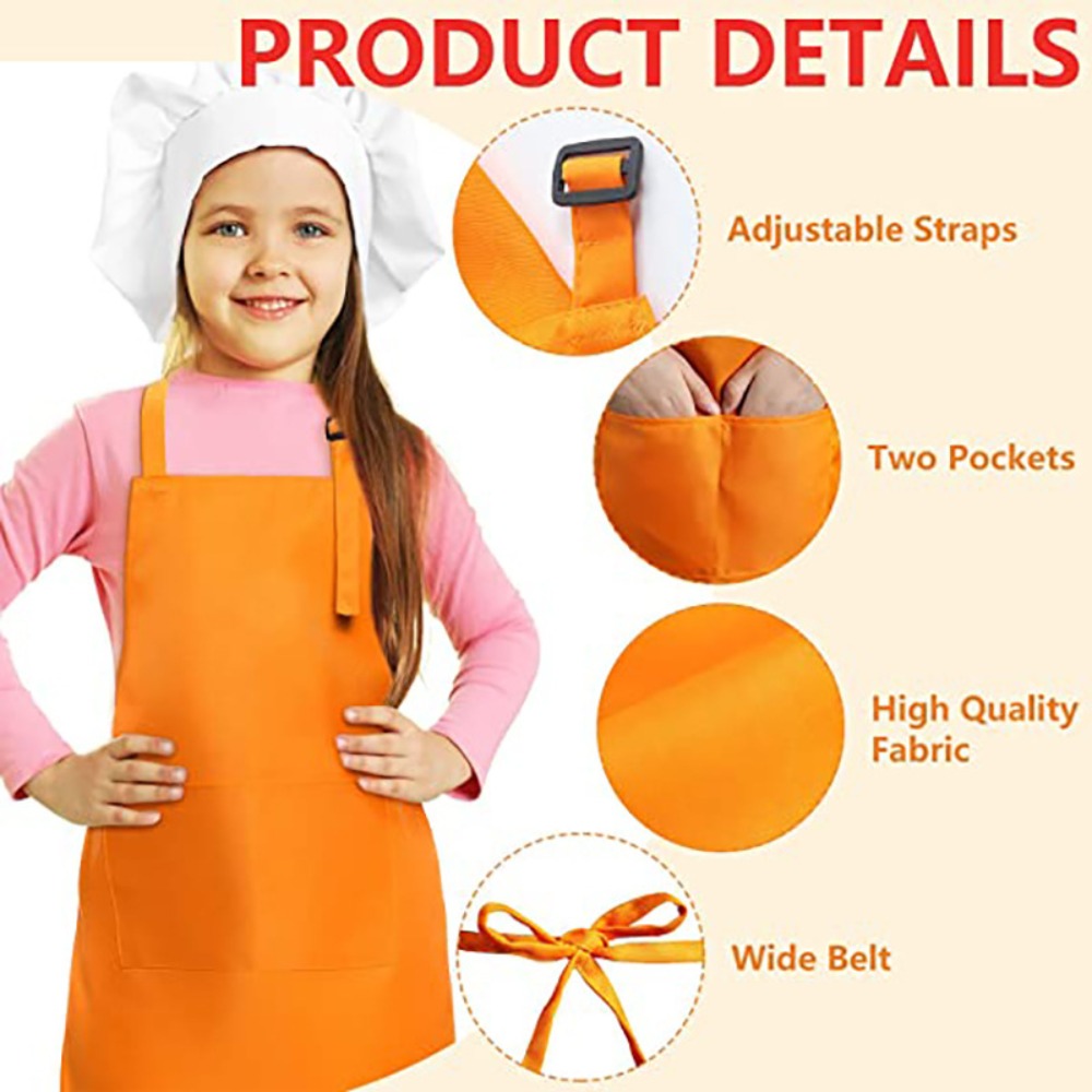 Children Chef Apron Front Pock - Kitchen Kids Baking Set 评论和价格