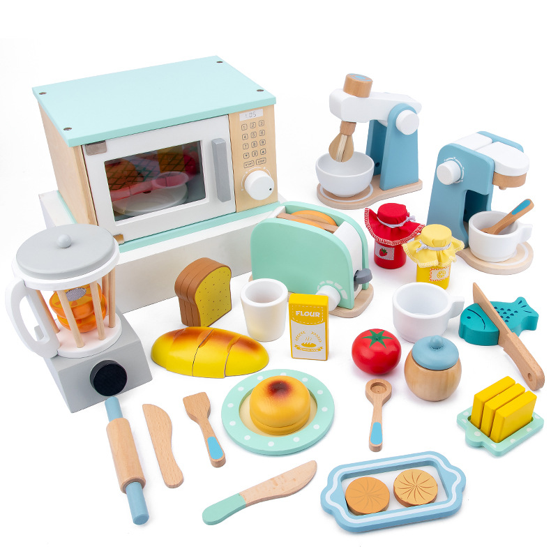 Wooden Pretend Kitchen Playset - Kitchen Kids Baking Set 评论和价格