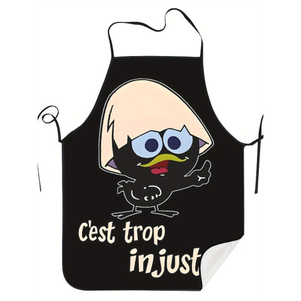 Cartoon Chicken Print Apron Bl - Kitchen Baking Background 评论和价格