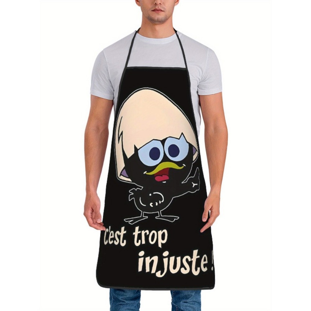 Cartoon Chicken Print Apron Bl - Kitchen Baking Background 评论和价格