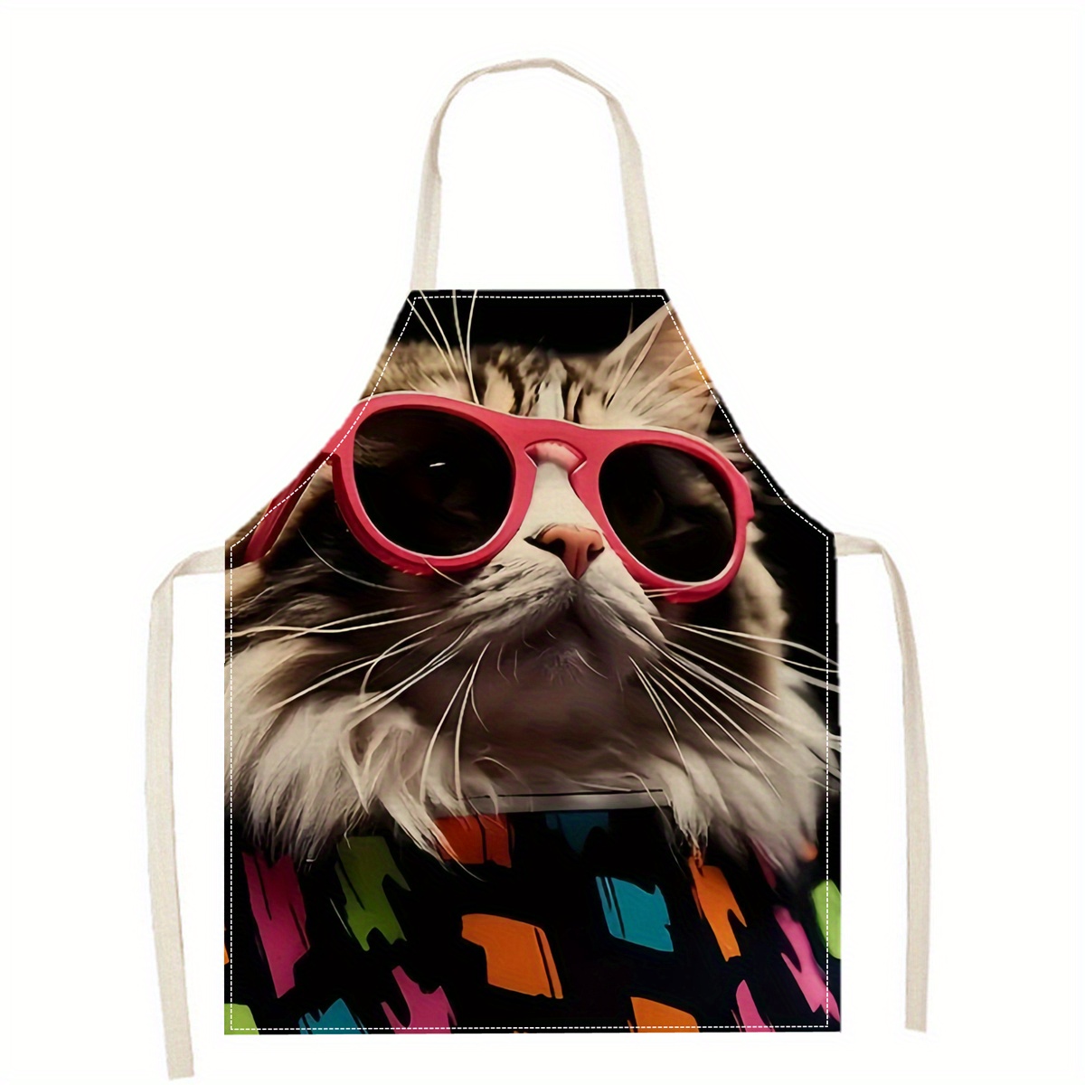 Linen Apron Funny Cat Sunglass - Kitchen Baking Area Ideas 评论和价格