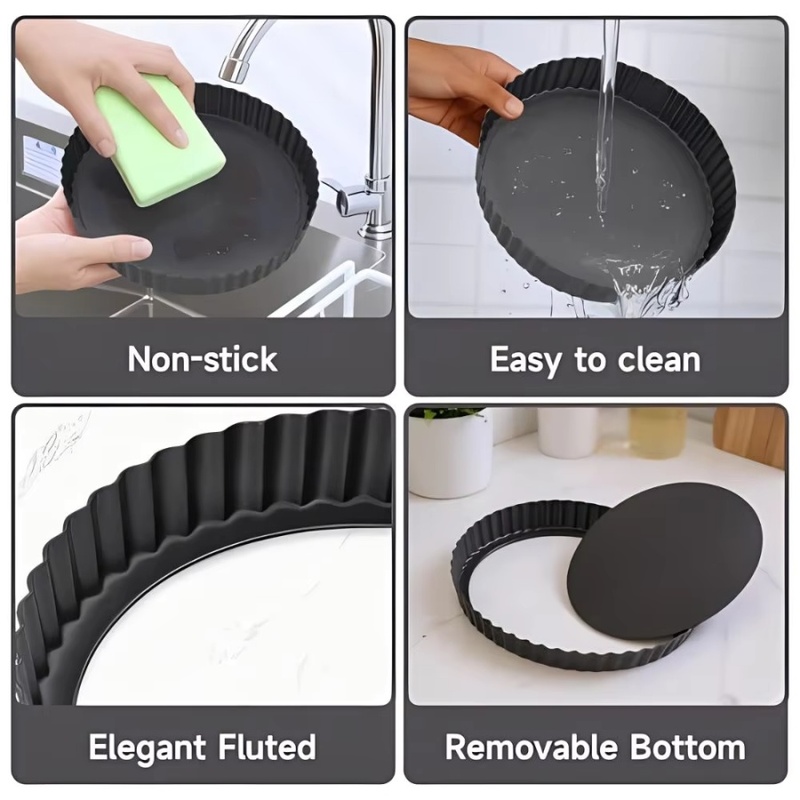 1pc Removable Bottom Fluted Ta - Kitchen Baking Products 评论和价格